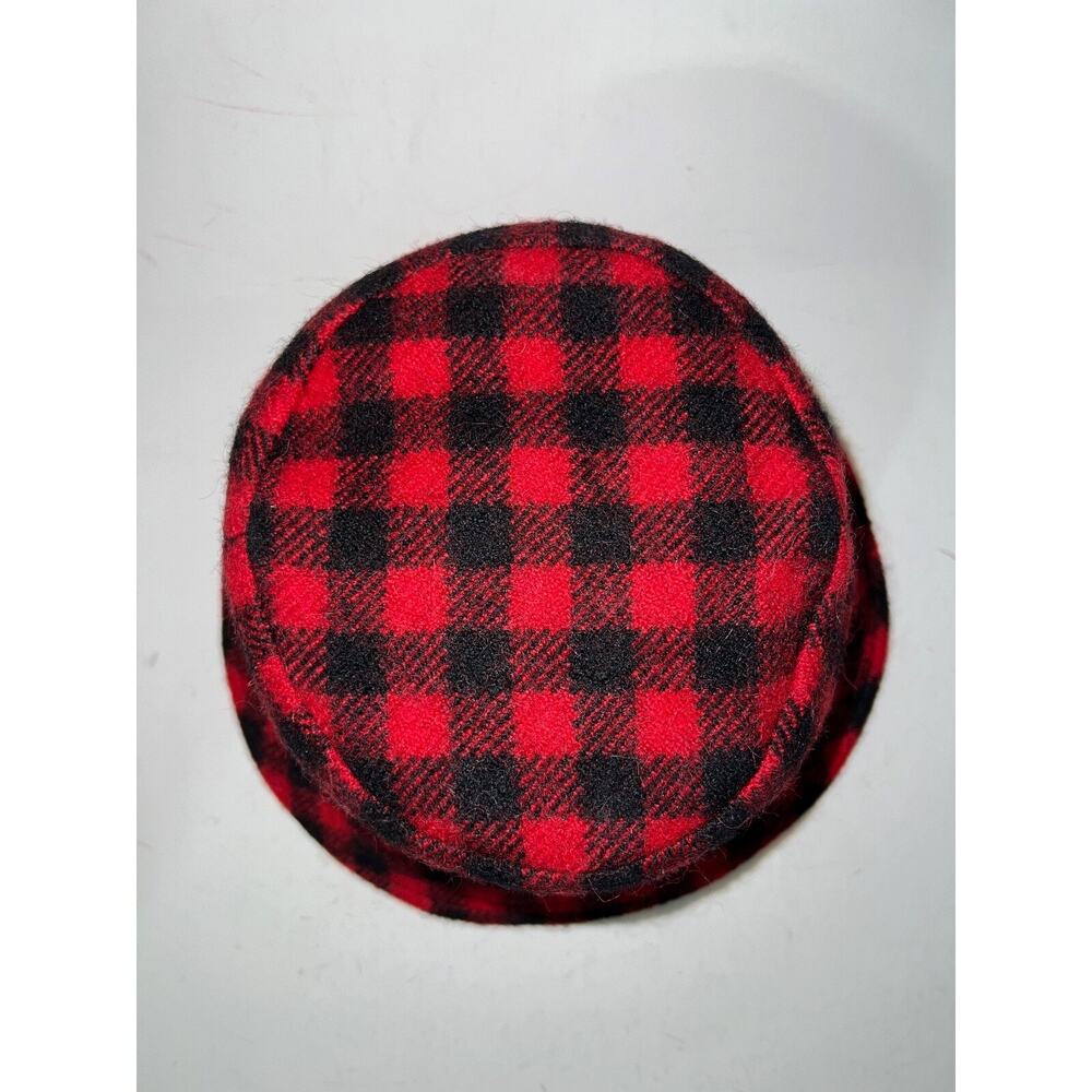 Celine Paris Black Red Checkered Check Wool White Logo Sun Fall Bucket Hat M - Picture 5 of 10